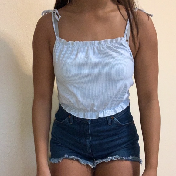 Brandy Melville striped tie shoulder top - Picture 2 of 5
